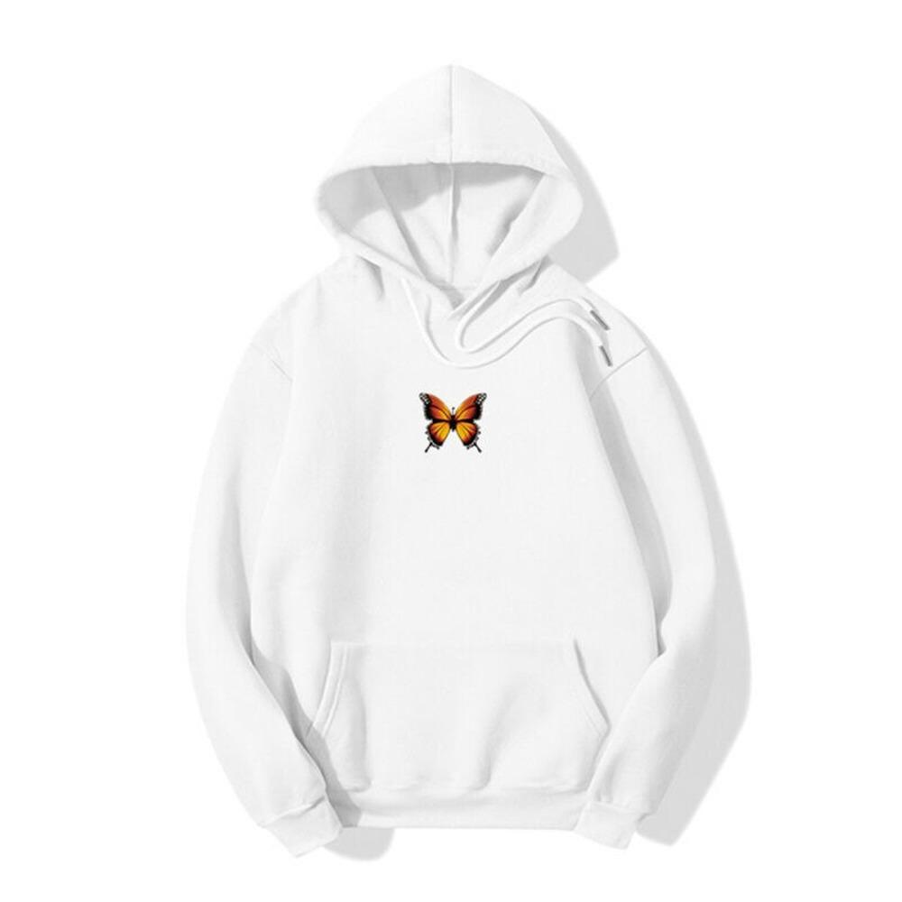 orange butterfly moletom com capuz