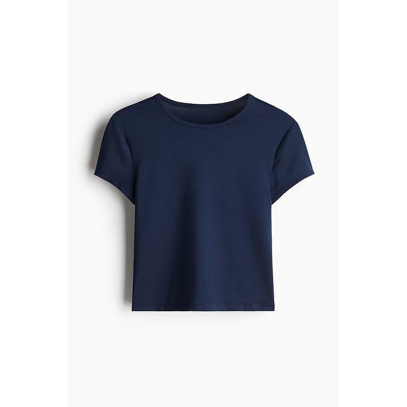 

HM Women s T-shirt Summer Sexy Silm Stretch Jersey Narrow Neckline Short Short-Sleeved Casual Top 1234741