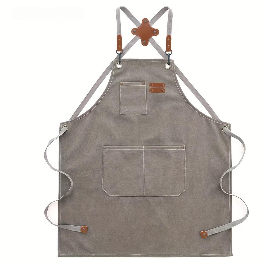 

Фартук из парусины, водонепроницаемый и маслостойкий, для дома, кофейни, кухни, столовой, рабочий фартук, мужской фартук серый