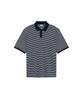 Notig Cotton Blend Striped Collared Short Sleeve T-Shirt Navy