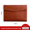 Large Capacity A4 Leather Document Bag with Customizable Logo for Business Use