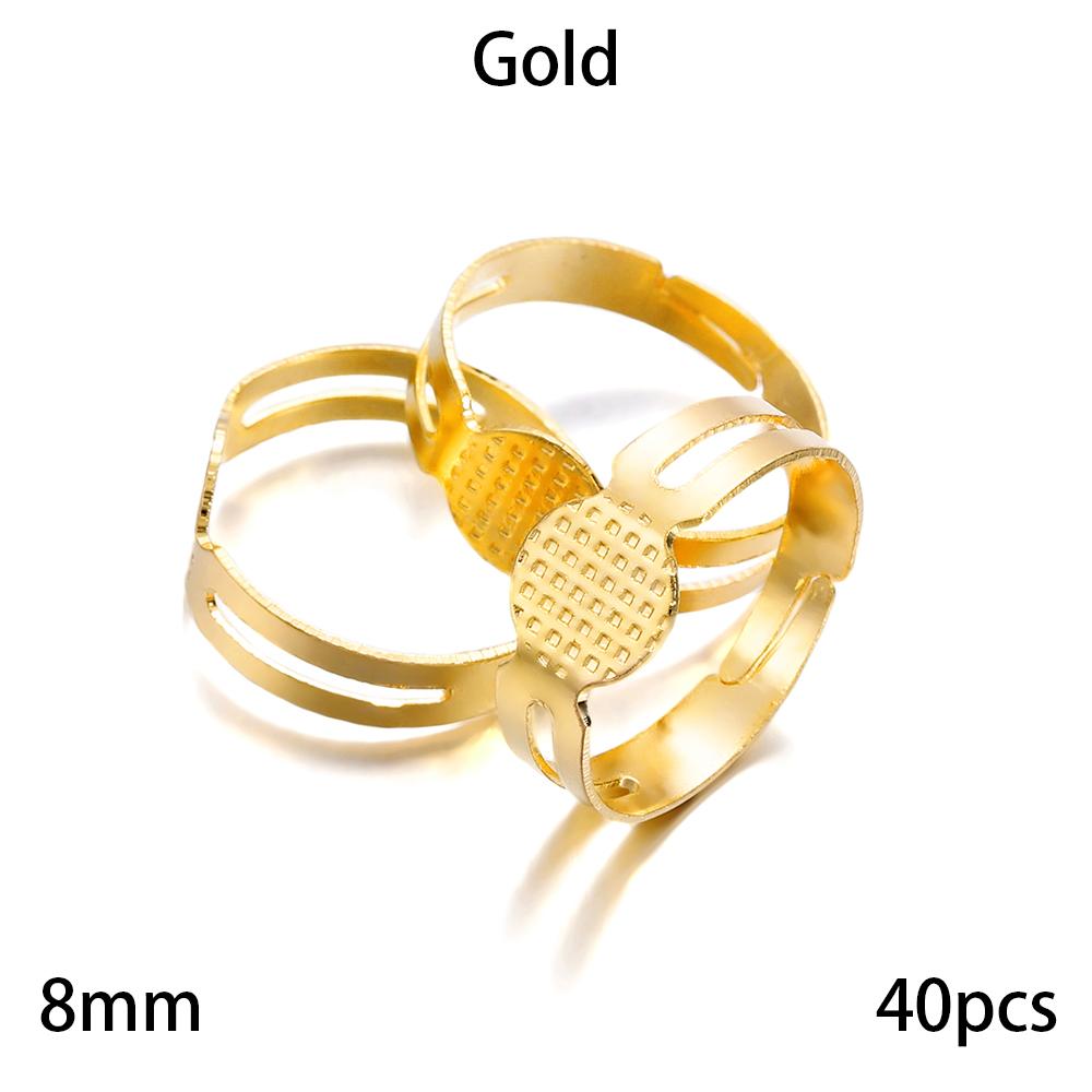 20-40Pcs/lot 7-10mm Metal Adjustable Blank Rings Setting For DIY Handmade Ring Jewelry Making Finding Supplies Accessories