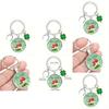 Four Leaf Clover And Mushroom Keychain Alloy Cute Gift For Couples And Friends