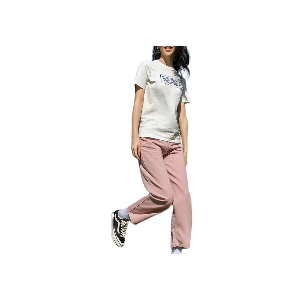Vans Gradient Letter Crew Neck Pullover Short Sleeve T-Shirt Women Tops Off-White VN000GTHFS8