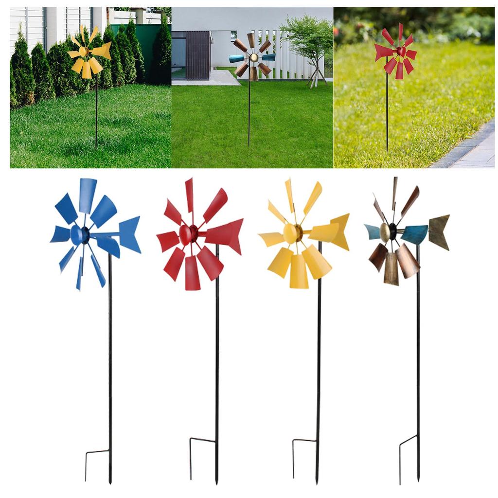 Decorative Wind Mill Wind Toys Iron 360 Degrees Swivel Metal Windmill Wind Catcher for Garden Yard Lawn Terrace Outdoor