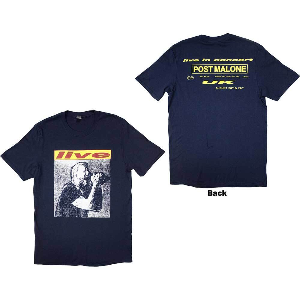 Post Malone Live In Concert T-Shirt Blue New L