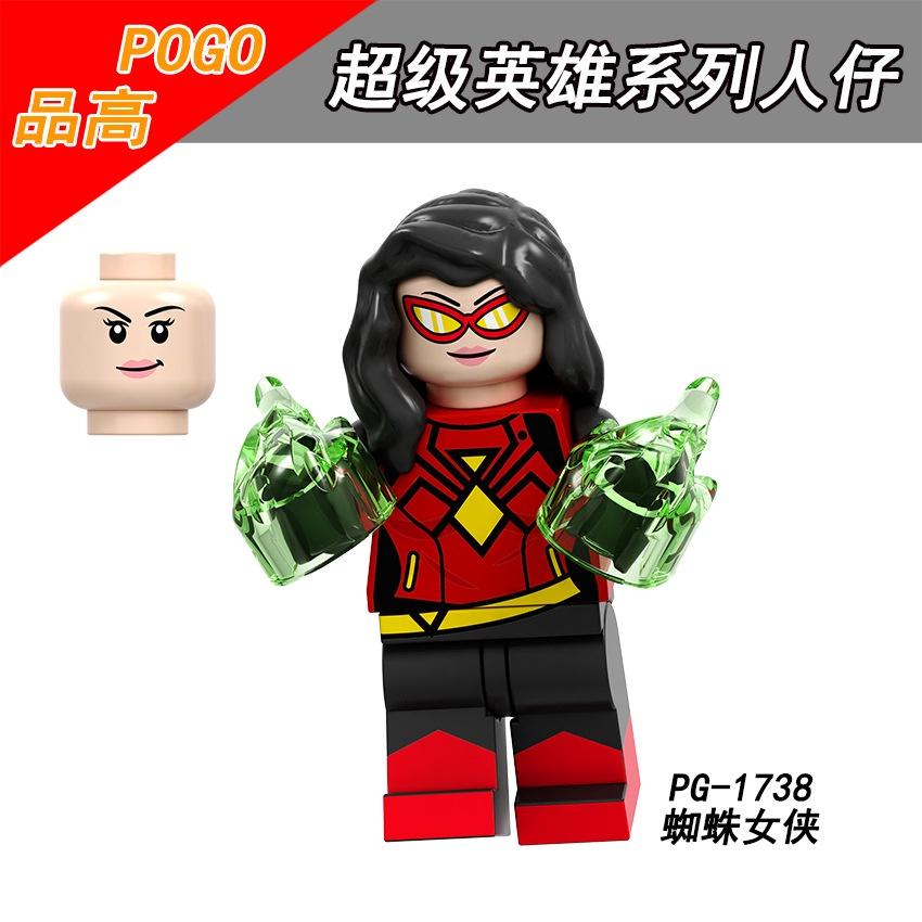 Minifigures Superhero Building Blocks Figurine Hulk Spider-Woman Toy