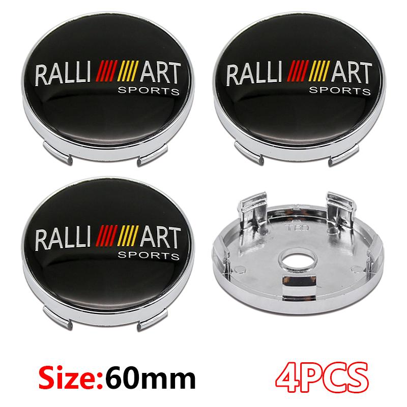 4 ks 60mm Samolepky na středové krytky kol auta Kryty ráfků pro Mitsubishi Pajero Outlander XL Montero Lancer Triton l200 Galant