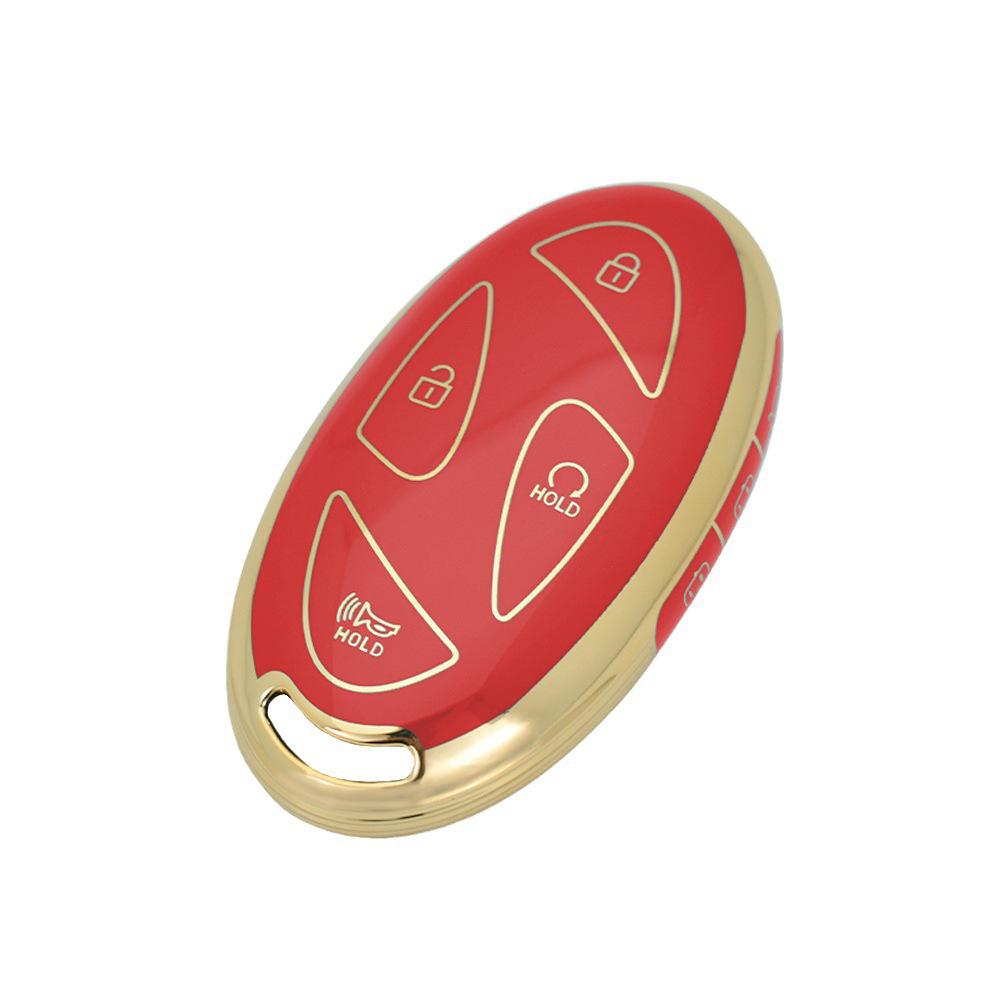 

Hyundai Ioniq6 TPU Key Case - Modern Gold/Silver Edge, Fits 5/7 Button PE Bag