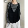Womens V-Neck Oversized Knit Vest Loose Sleeveless Cardigan Sweater Top Casual Lounge Wear