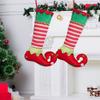 Hanging Christmas Stocking Decorations Red/Green Elf Christmas Stockings  Party Decoration