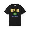 T-shirt Drapeau Brésil Rio de Janeiro | Fierté Brésilienne, Jaune Vert Marine, Tee Coupe du Monde de Football