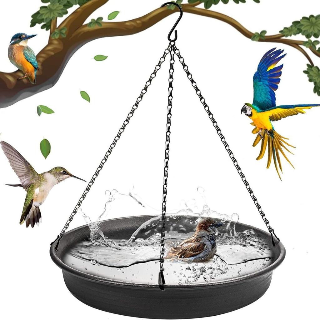 Outdoor Hanging Tray Bird Bath Tray Firm Chain Tray Strong Burden Capacity Gardening Exterior Decoration