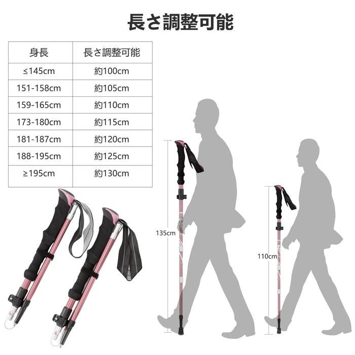 BISINNA Trekking Poles Folding Lightweight Hiking Sticks Set of 2 Compact Aluminum Adjustable Length 5-Section Telescoping Hiking Walking