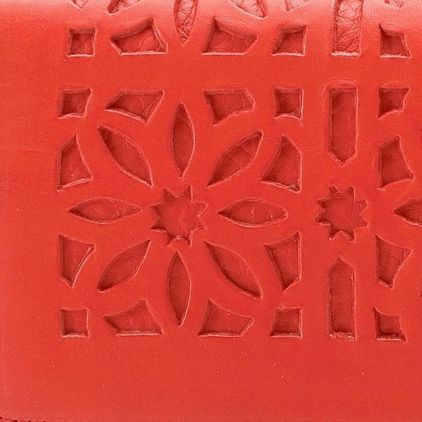 Flap Long Wallet Cutwork Brown [Genten]