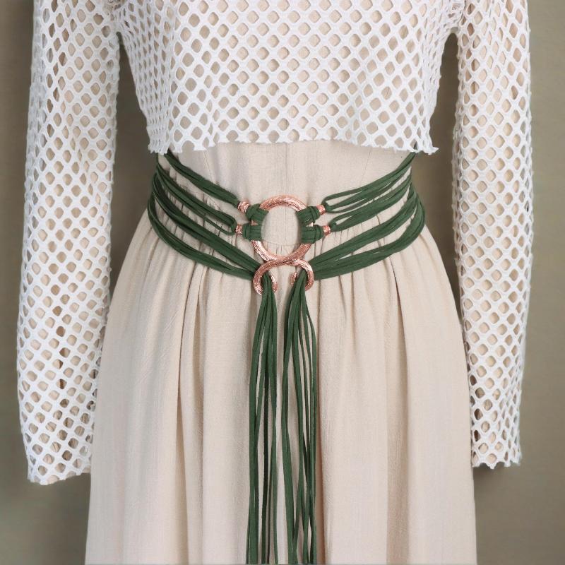 Medieval Long Rope Ring Knotted Belt For Women, Norse Witch Waist Knotted Rope Belt, Viking Renaissance Costume Accessories