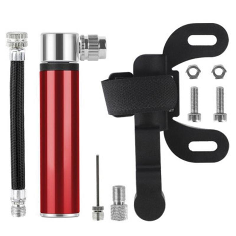 Aluminum-Alloy Mini Bike Tire Pump Portable 120PSI Bicycles Pump Balls Pump with Needle Fits Presta and Schrader Valves