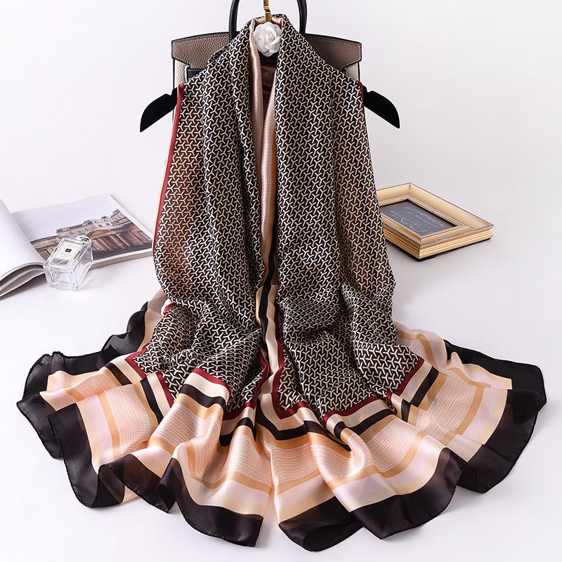 180*90cm Fashion Luxury Brand Scarf Women Shawl  Wrap Spring Muffler Hijab Bufanda Foulard Female Bandana Beach Stoles  Silk