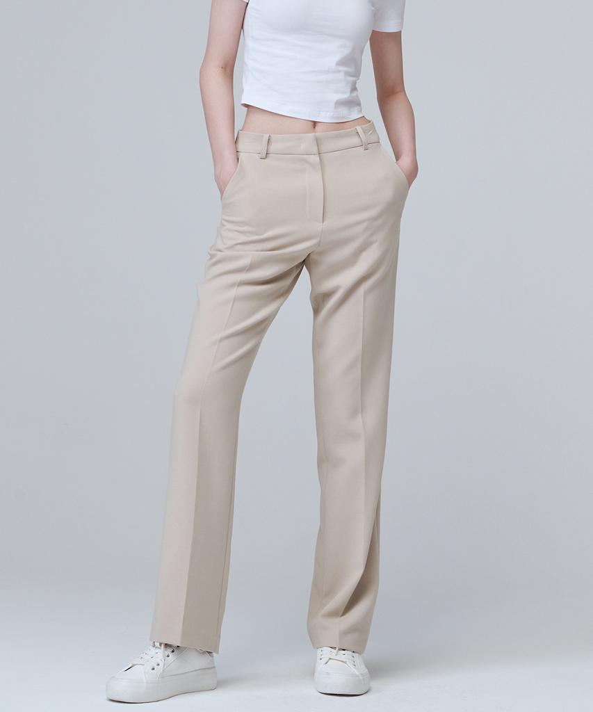 MALOUPE 2140 Stretch Slim Bootcut Pants (Beige)
