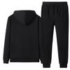 Autumn Winter Men Sets Men's Fashion Plus Fleece Thickened Warm Pure Cotton Hooded Sportwear Suit Man Casual Tracksuits