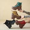 Thick Sole Retro Ankle Boots Women Fashion Winte Women's Increase Casual Lace Up Wedge Platform Short Boots Zapatillas Mujer2024