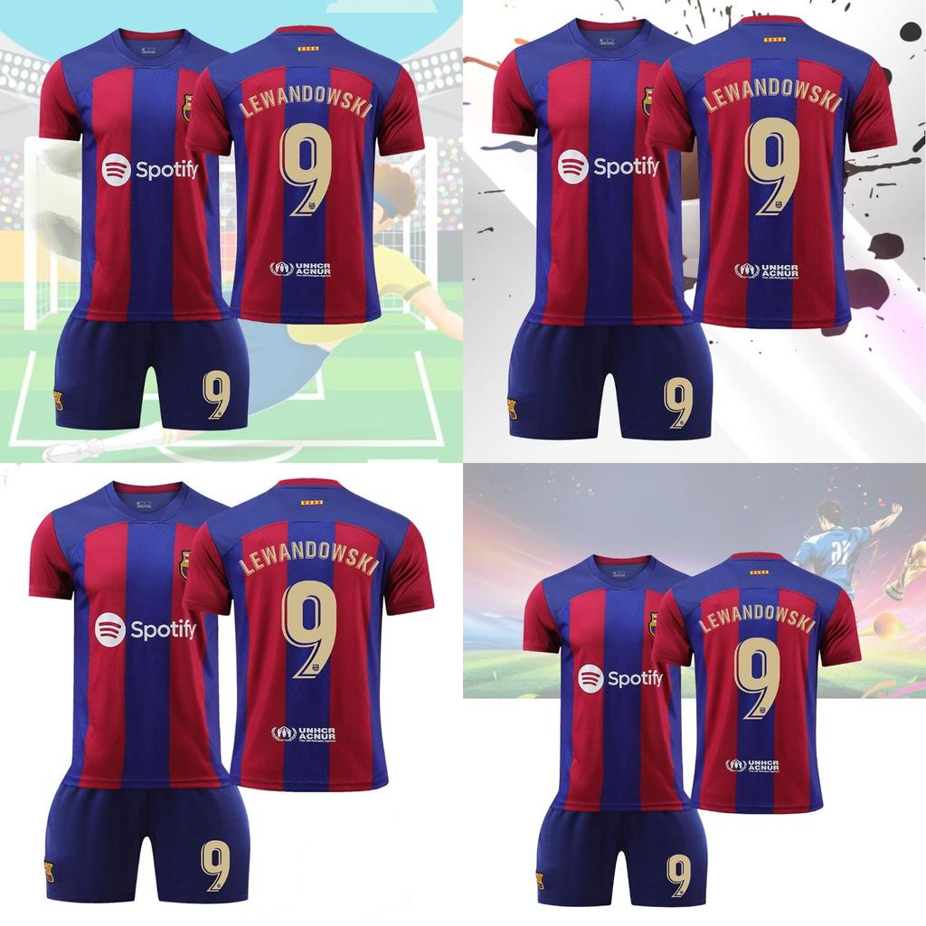 Messi 10 Lewandowski 9 Gavi 30 Barcelona Trikot Unisex Geeignet Für Sommer Frühling Und Herbst