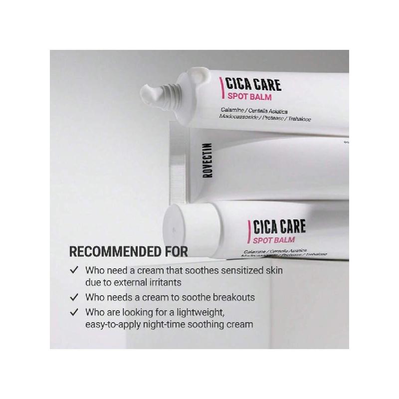 Rovectin Cica Care Face Balm 40ml - Immediate Redness Relief Face Moisturizer For Acne Prone, Scar Reducing With Calamine And Madecassoside | Vegan