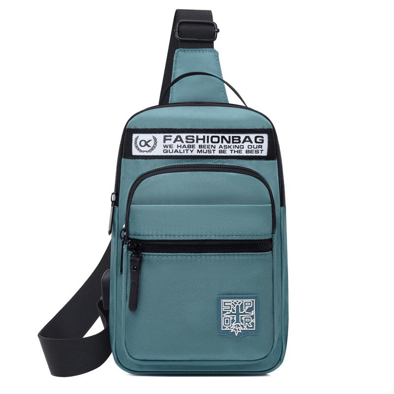 Breast bag men's high-end new single shoulder satchel casual fashion Oxford cloth chest bag outdoor sports lightweight backpack