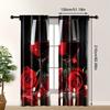 2 Pcs Red Wine Glass Print Curtains,suitable for Bedroom,living Room Kitchen Decoration,home Decoration,window Decoration