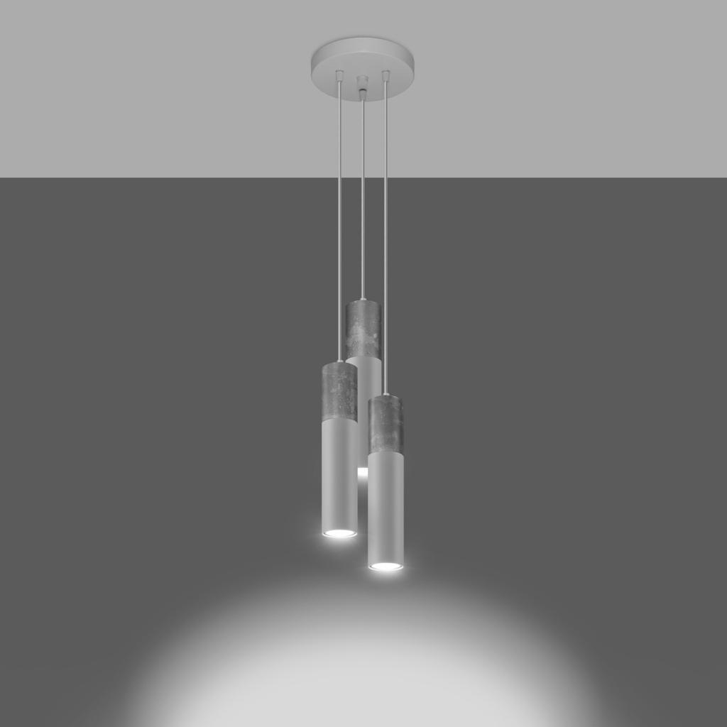 Lampa Wisząca Onjo 3 Gu10 Biały  Beton Lumilo 10.117.80