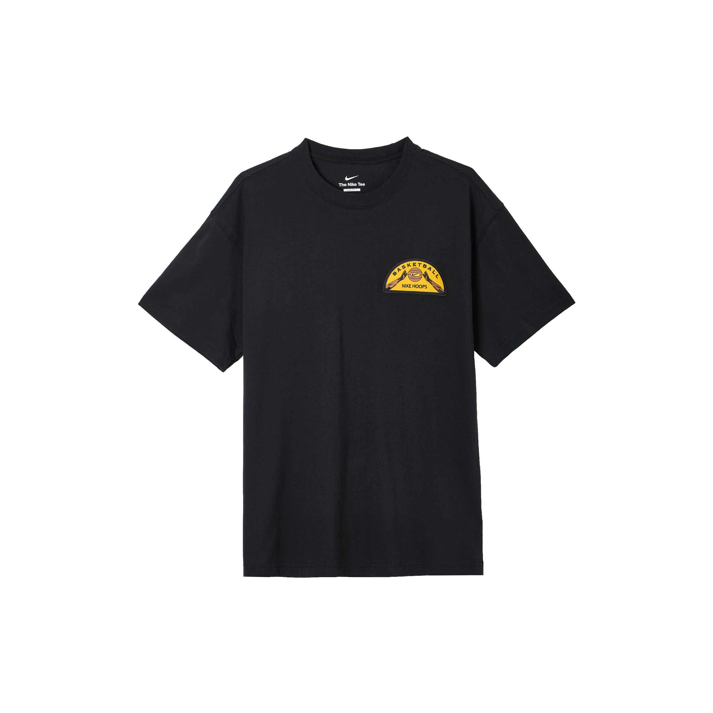 

Футболка Nike American Retro с принтом значка и буквами, круглая горловина, короткий рукав, мужские топы, черная FD0051-010 M