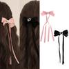 Long Ribbon Bowknot Hair Clip Sweet Girl Ballet Hairpin Women Hair Styling Accessories for Thin Hair French Barrettes