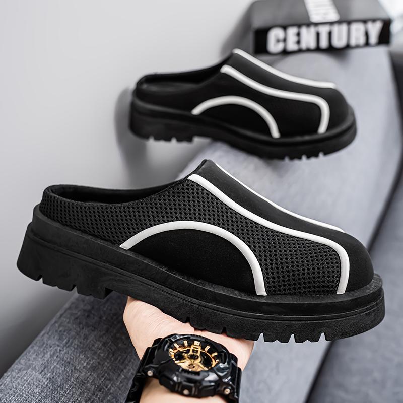 

2025 Summer Men Casual Shoes Classic Outdoor Slip-on Canvas Shoes Men Light Breathable Flat Loafers Soft Indoor Home Slippers 46 чёрный