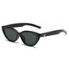 Retro Cat-Eye Small Face Sunglasses for Women - High-End Black Frame, Sun Protection, Ideal for Photos.