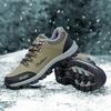 Men's Warm Shoes Outdoor Leather Climbing Shoes Plush Winter Man Casual Sneakers Waterproof Trend  New Tennis Sport Up Masculino