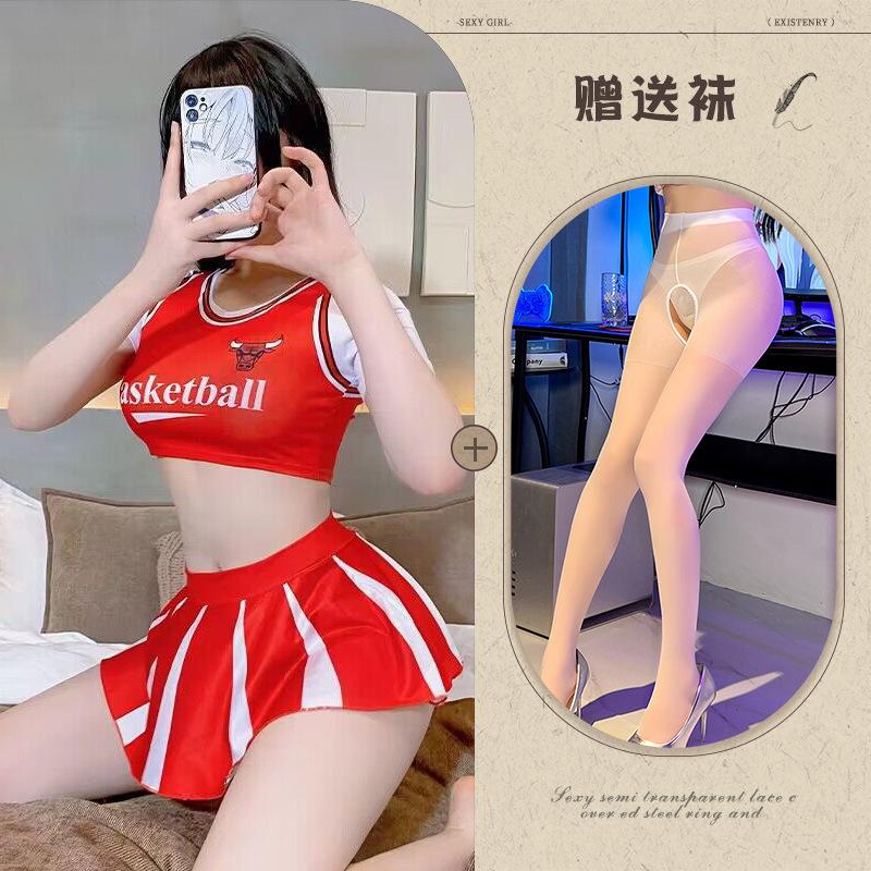 Fun Underwear, Dynamic Football Baby Split Suit Cos Cheerleaders Jersey Perspective Temptation