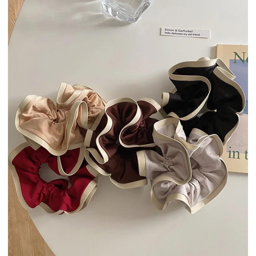 Korean StyleSatin Silk Double Cloth Satain Large Scrunchies Hair Accessories for Women High-end Elastic Bands for Girls