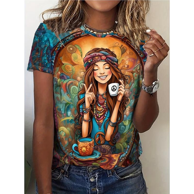 Round neck short sleeved women s style S