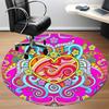 1PC Psychedelic Heart Office Round Rug, Non Slip, Soft and Durable Office Rug for Interior Decoration, Perfect for Office