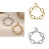 Stainless Steel Geometric Chain Bracelet For Women Summer Fashion Accessory
