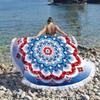 Boho Geometrisches Mandala Rund Quaste Strandtuch Mikrofaser Schnelltrocknend Saugfähig 1,8M Sanddicht Matte Yoga Camping Picknickdecke