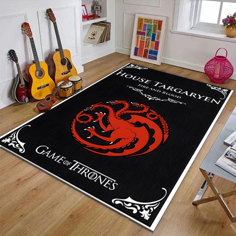 House Targaryen Dragon Polyester Carpet, Soft Indoor Mat for Office Chair, Living Room, Computer Desk - Decorative Home Office Rug Design
