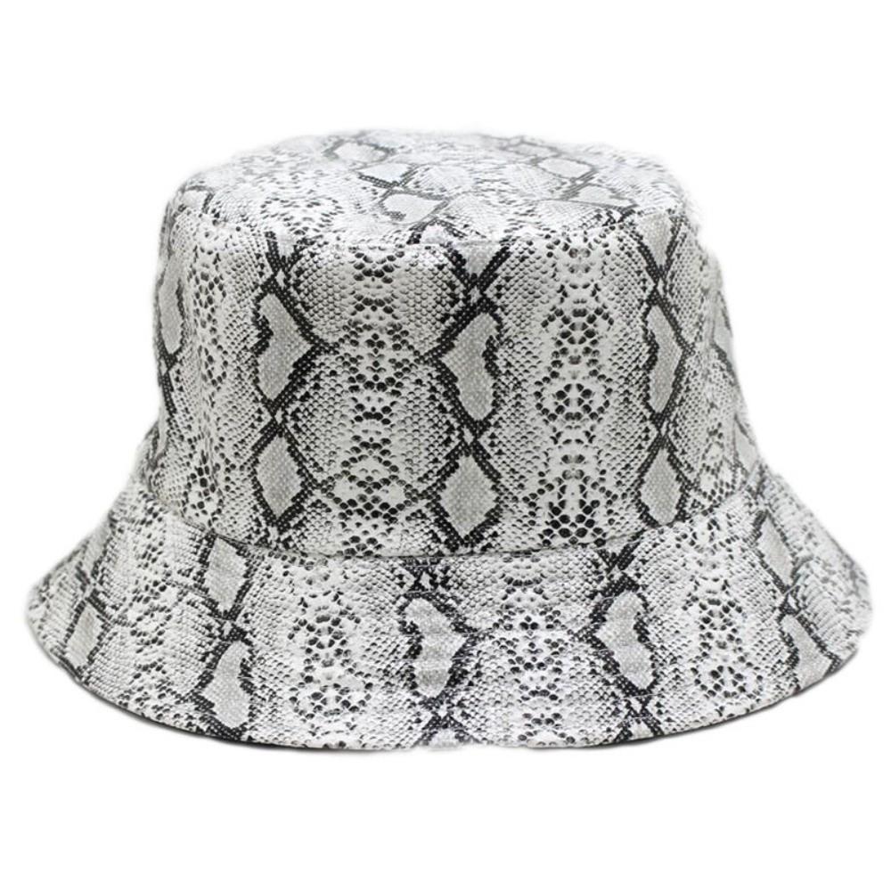 

Casual Both Sides Print Bucket Hat Outdoor Design Travel Style Fisherman Hat Snake Print Hat for Leisure Outdoor