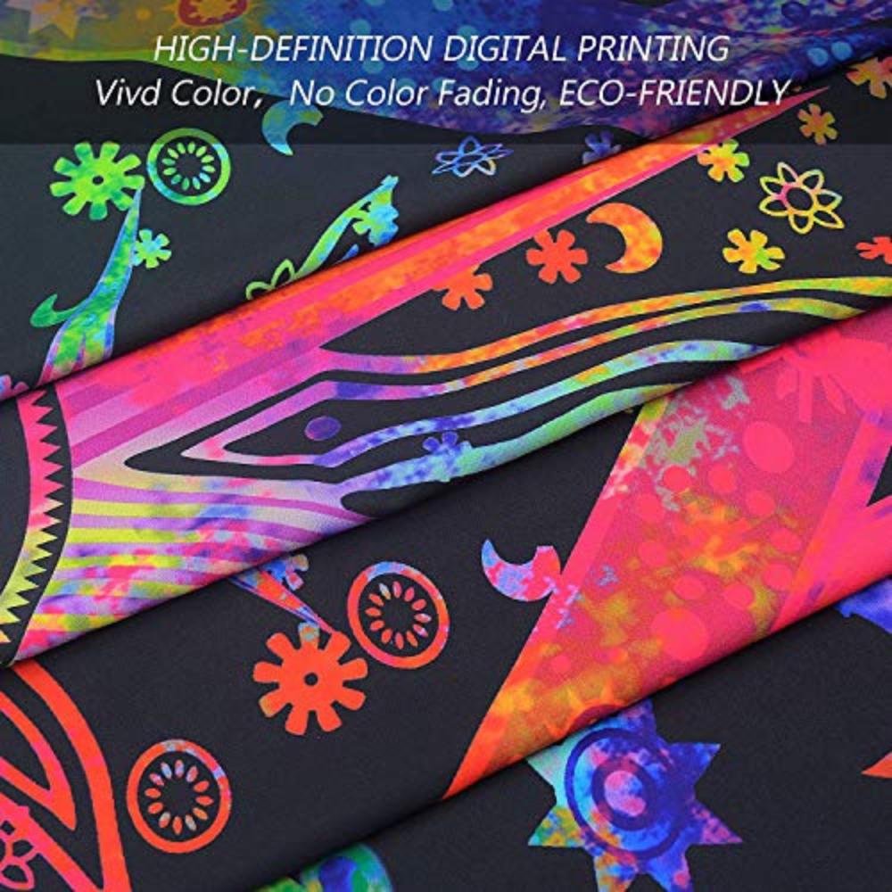 BLESS INTERNATIONAL Handmade Indian Hippie Bohemian Psychedelic Celestial Sun Moon Wall Hanging Bedding Tapestry (Purple Multi)