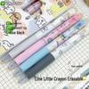 Line Friends Erasable Blue Pen: Posture Correction, Quick-Drying, High-Value, Push-Type, ST Tip. Ideal for Students, Ins Style.