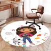 Gabby's Dollhouse Printed Round Rug Carpet Chair Rug Area Rug Entryway Doormats,for Office Chair Living Room Bedroom Kitchen Room.
