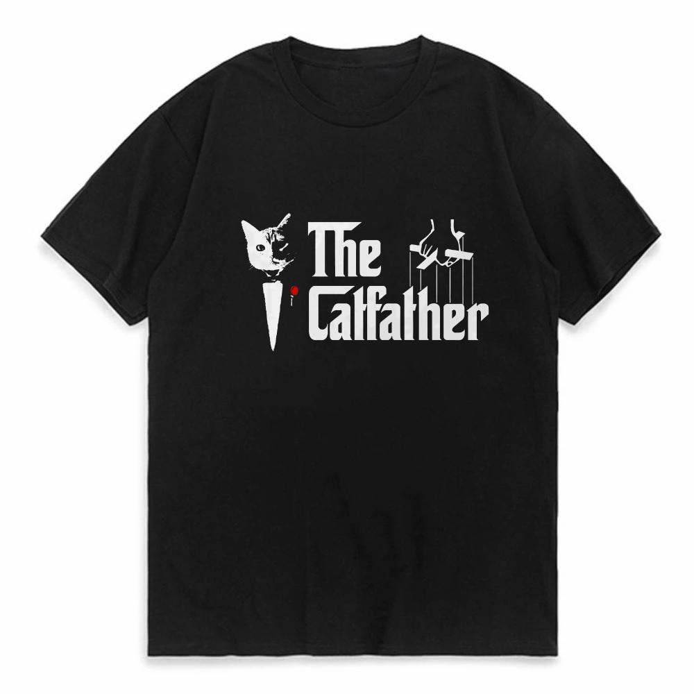 

The Catfather Cat Cool Printing Men Women Tshirt summer Casual Comfortable TShirt Fashion Vintage Tee Shirts Street Short tees 4XL