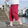 Pantaloni Capri in Cotone e Lino Pantaloni Estivi Sottili in Lino Pantaloni Casual da Spiaggia Pantaloni Corti da Uomo