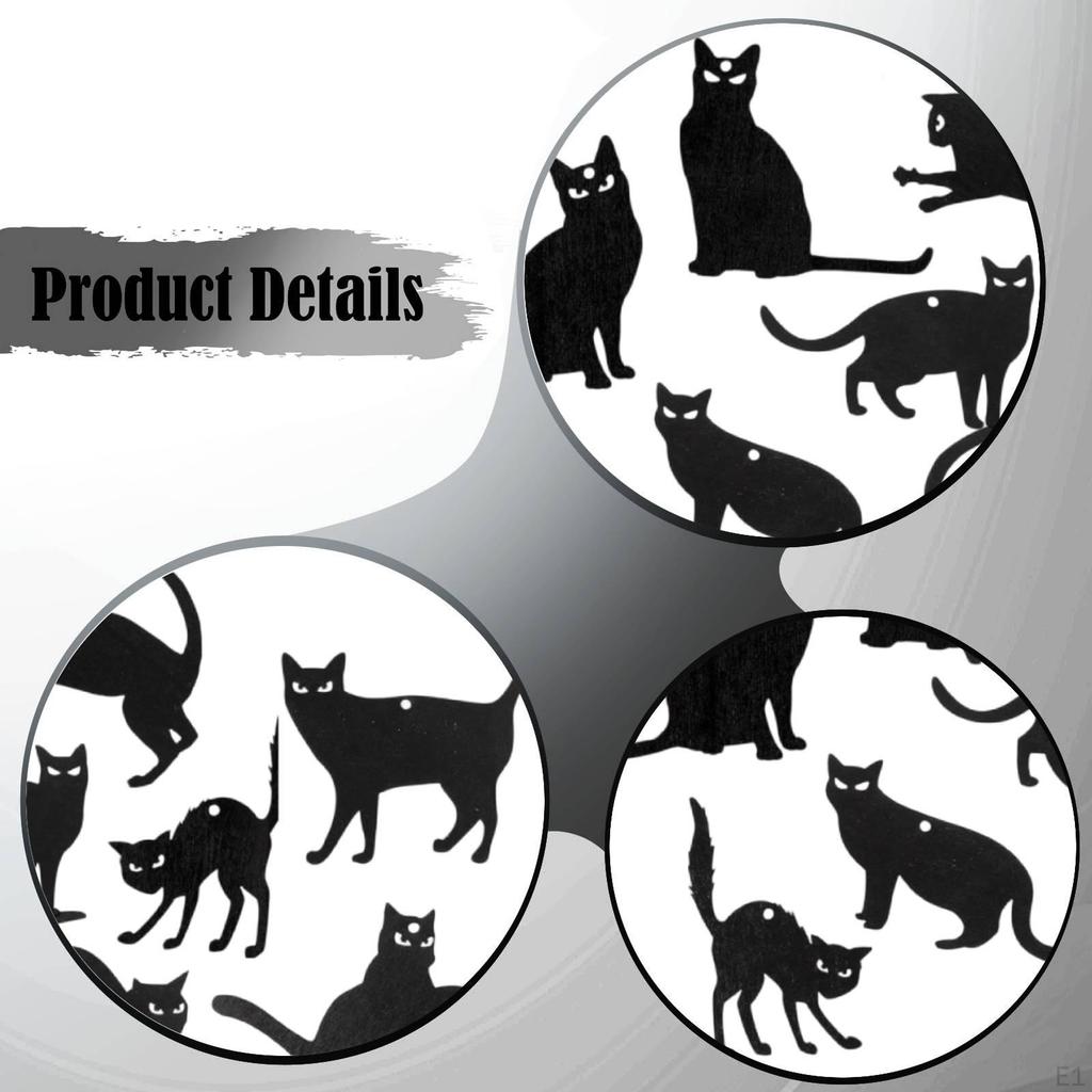Halloween Black Cat Silhouette Decor Wooden Ornaments Decorations for Ceilings