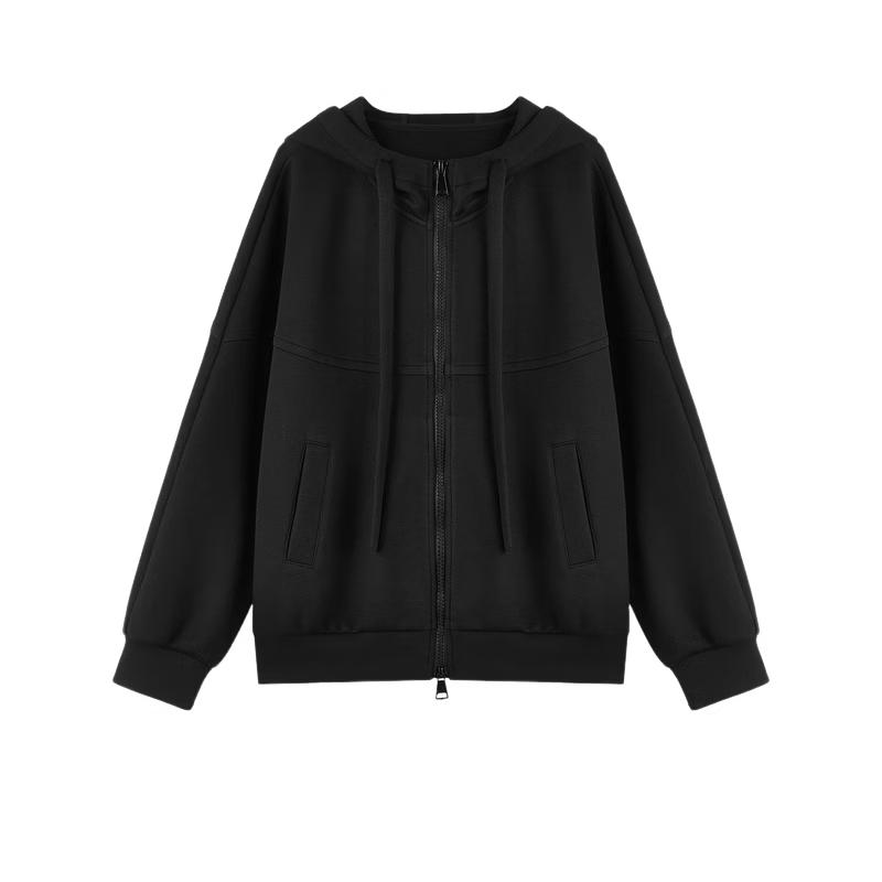 Qiushui Yiren Women s Casual Hooded Batwing Sleeve Jacket M